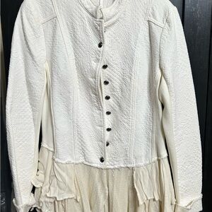 Free People White Textured Jacket